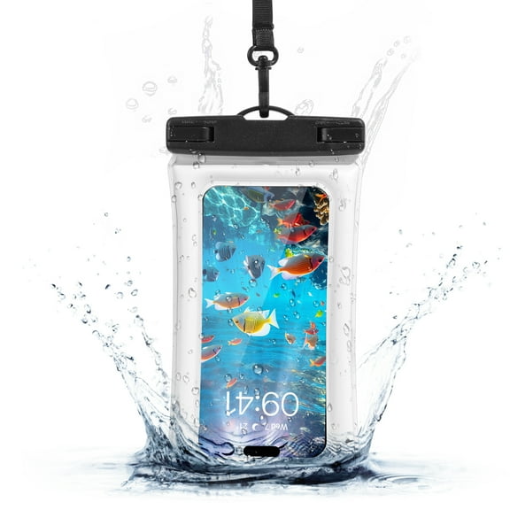 YINLAI Waterproof Phone Pouch,IPX8 Water Proof Cell Phone Dry Bag for Beach,Waterproof Phone Case for iPhone 16 15 14 13 12 Pro Max, for Samsung Galaxy S25/S24 up to 7.5",[1 pack]White