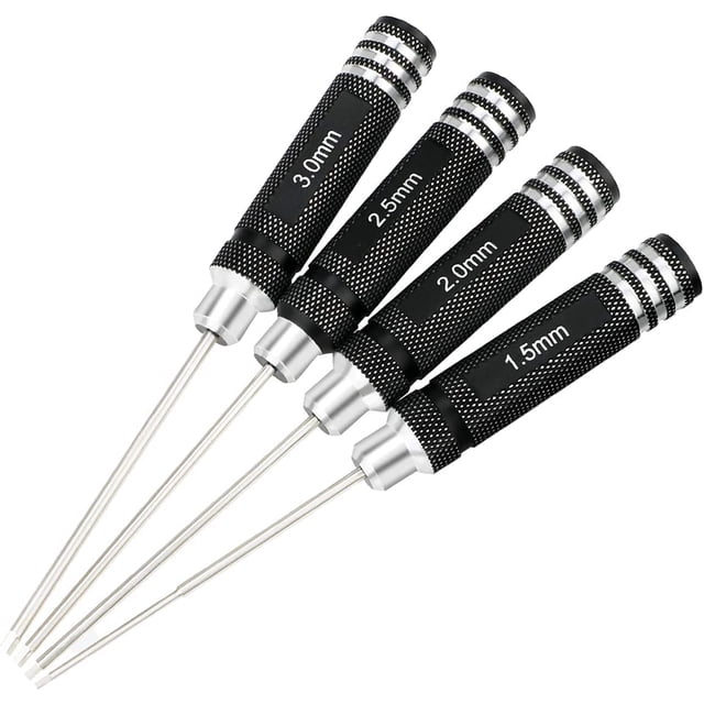 4Pc Lightweight Titanium Nitride Coated Hex Wrench Set, Hex Driver Tool Set For Rc Helicopter (1.5Mm/2Mm/2.5Mm/3.0Mm)