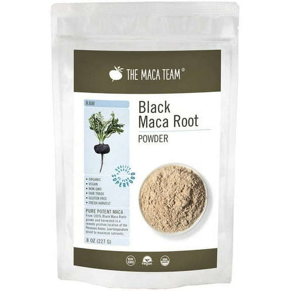 Organic Raw Black Maca Powder 8 oz
