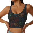 thumbnail image 2 of Lsque Gamepad Joystick Game Printed Women'S Sports Bra, Compression, Moisture Wicking, High-Impact Sports Bra For Women,Supportive sports bra-X-Large, 2 of 9