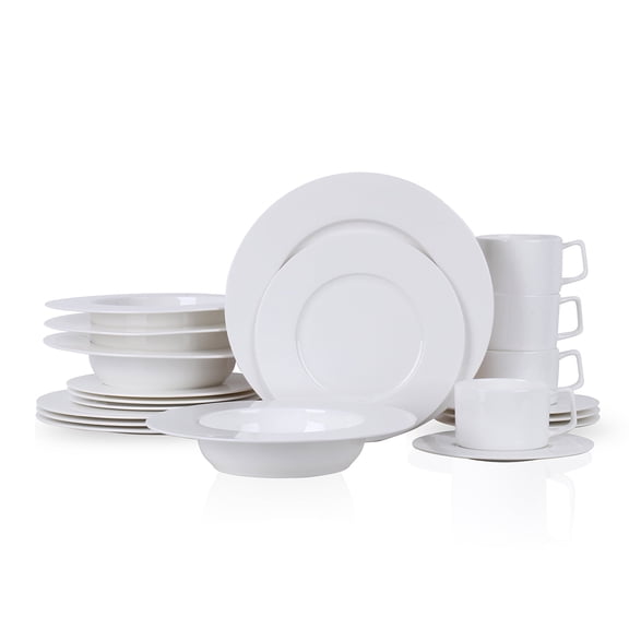 Stone Lain Sylvie 20-Piece Dinnerware Set Bone China, White