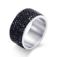 thumbnail image 1 of Anillo casual Joker de diamantes de acero de titanio para hombre con personalidad, 8 filas con anillo de acero inoxidable con diamantes, características de desgaste del material, 1 of 6