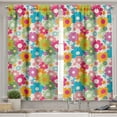 thumbnail image 2 of Ambesonne Floral Valance & Curtain, Sixties Inspiration, 55"x30", Multicolor, 2 of 6