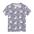 thumbnail image 4 of Yindaity Easter Shirts for Girls Girls Easter Shirts Kids Bunny T-Shirt Peace Love Peeps Tees Toddler Short Sleeve Tops Happy Easter Day Outfit(Grey,6-7 Years), 4 of 6