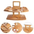 thumbnail image 4 of Estbridge Portable Wine Table with Foldable Picnic Snack Tray for Beach Camping RV Outdoor Concerts Brown, 4 of 9