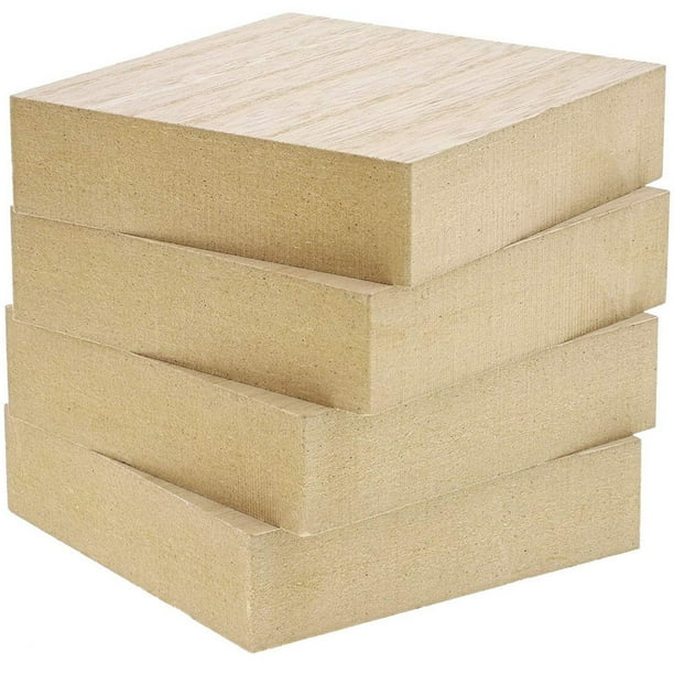 Unfinished Mdf Wood Blocks for Diy Crafts (4 Pack)