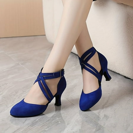 

Women s Houndstooth Pattern Strap High Heel Dress Shoes Point Toe Elegant Sandals Ankle Buckle Dress Shoes