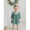thumbnail image 5 of BemeyourBBs Girl Christmas A Line Dress Tree Embroidery Long Sleeves Plaid Dress, 5 of 9