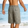 thumbnail image 6 of successthop Mens Cargo Shorts Big and Tall Knee Length Shorts Drawstring Elastic Bottoms Plaid Clothes with Pockets 2XL, 6 of 9