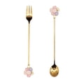 thumbnail image 2 of Golden Stainless Steel Fork and Spoon Set for Home Use 2pcs Exquisite Craftsmanship No Burrs 5.9 inches, 2 of 7