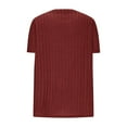 thumbnail image 3 of Puntoco Tops Blouses for women Clearance 2025,Women's Short Sleeve Round Neck Casual Pullover Top Wine XL(XL), 3 of 6