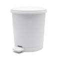 thumbnail image 2 of Mainstays 1.5 Gallon Round White Plastic Indoor Step Trash Can for Bathroom, 2 of 5