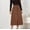 Brown, variant on Idoravan Women's Basic Versatile Skirt Womens Fashion Mid Long Leopard Sexy Print High Waist A-line Skirt Skirt