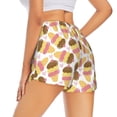 thumbnail image 4 of Picia Cute Ice Cream Pattern Women's 2 in 1 Athletic Running Shorts High Waisted Workout Casual Gym Sweat Shorts with Comfy Liner Zipper Pockets-X-Large, 4 of 9