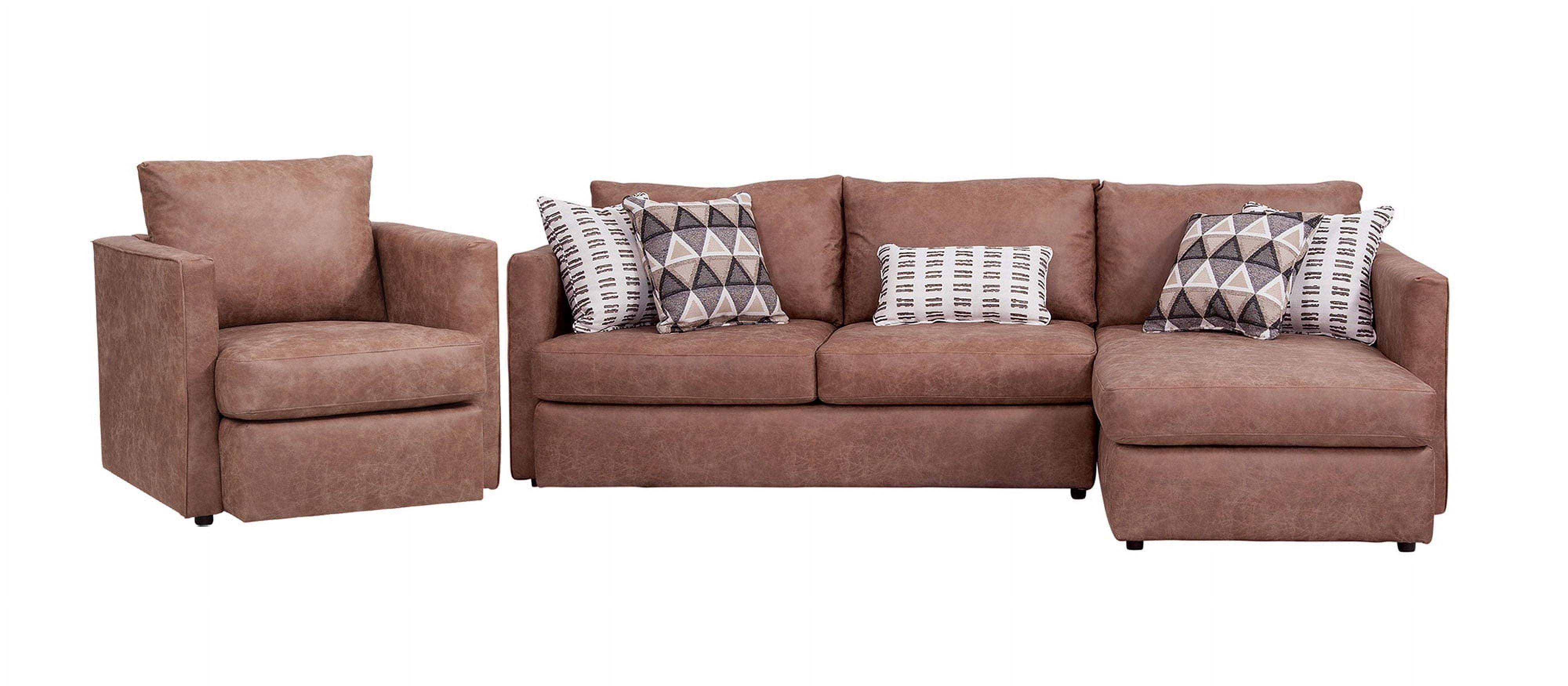 American Furniture Classics Urban Loft Sectional Sofa with Five Pillows
