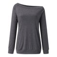 thumbnail image 4 of RMGVDSD Womens Summer T Shirts Womens Off The Shoulder Tops T-Shirt Casual Long Sleeve T Shirts Blouse Trendy Blouses, 4 of 6