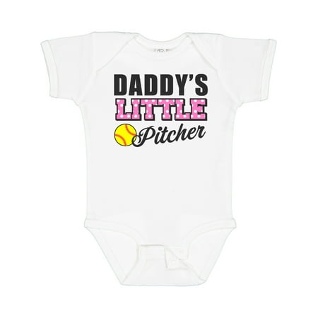 

Inktastic Daddys Little Pitcher Softball Gift Baby Girl Bodysuit