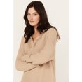 thumbnail image 2 of Cleo + Wolf Women's Drop Shoulder Ribbed Sweater - CLSP23SW43 XX-  US, 2 of 4