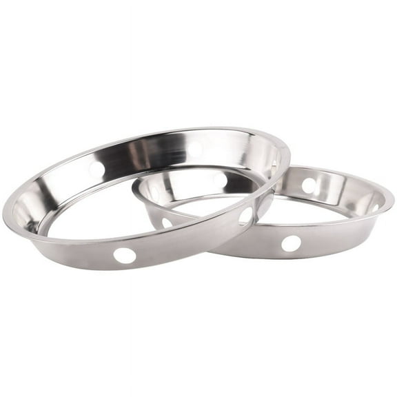 2PCS Stainless Steel Wok Ring Metallic Round Bottom Wok Rack 10.43X11.8Inch Universal Size Inch for Stove Fry Pans