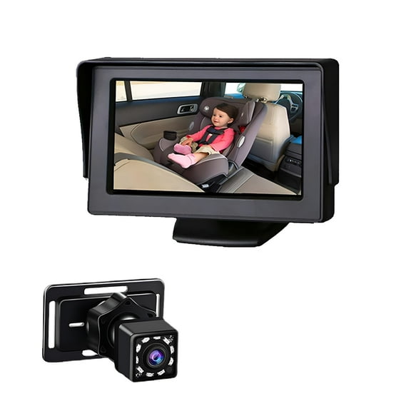 GJX 1080P Baby Car Camera, 4.3" Baby Camera for Car with HD Night Vision, 150° Wide View Angle Baby Car Mirror with Camera