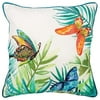 HomeRoots 403374 Butterfly Bliss Decorative Throw Pillow, White, Aqua & Green