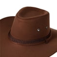 thumbnail image 6 of IVEYRTF Cowboy Hat Men Solid Color Classic Western Sun Hat Adjustable Cord with Wide Brim Hats for Men, 6 of 7