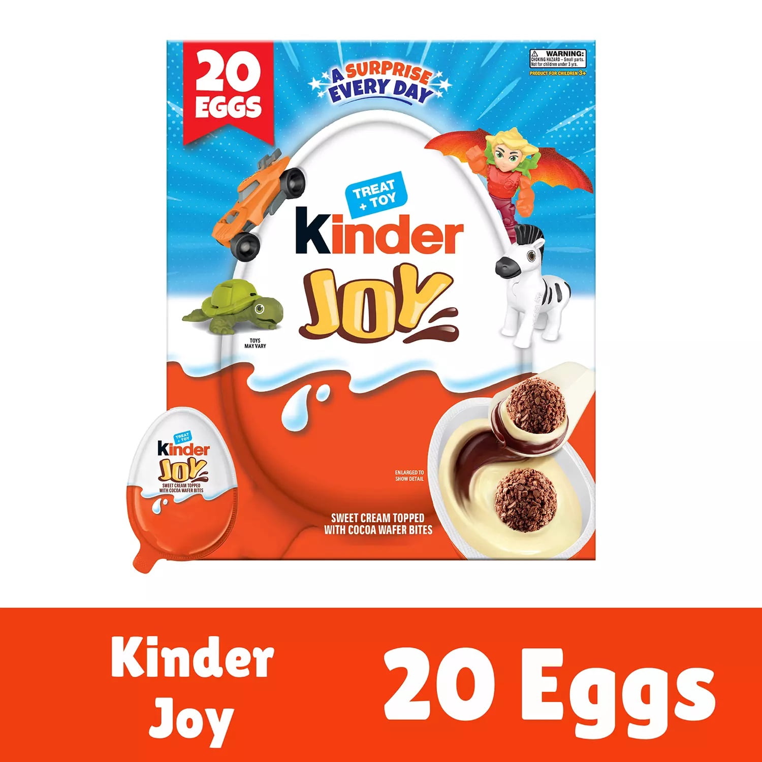 Kinder Joy Everyday White Chocolate Surprise Egg, 0.7 Ounce (Pack of 20)