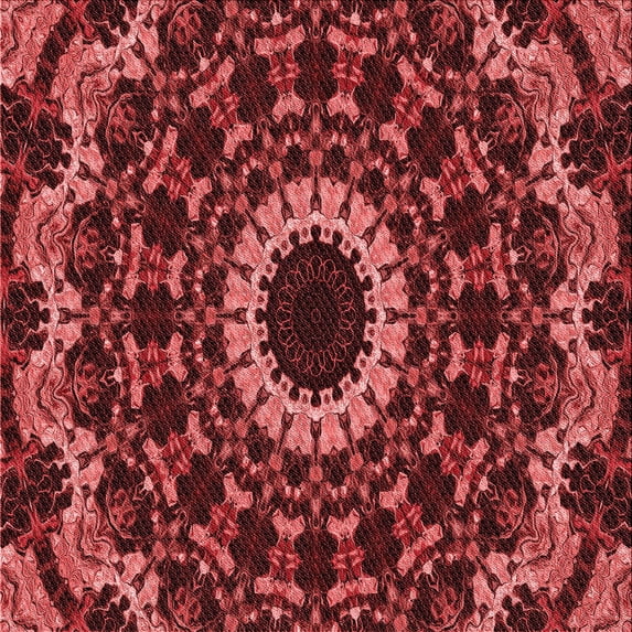 Ahgly Company Indoor Square Patterned Grapefruit Red Area Rugs, 6' Square