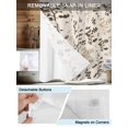thumbnail image 5 of No Hook Shower Curtain with Snap-in Liner, Brown Beige Botanical Waterproof Fabric Bathroom Curtains, Rustic Country Spring Floral Summer Leaf Bath Curtains & Mesh Top Window 54"x78", 5 of 9