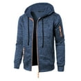 thumbnail image 4 of BOOMNY Mens Hoodies Long Sleeve Knit Hoodie for Men Solid Color Zip Up Pullover Hooded Sweatshirt Cozy Fall Winter Hoodies With Pocket, 4 of 6