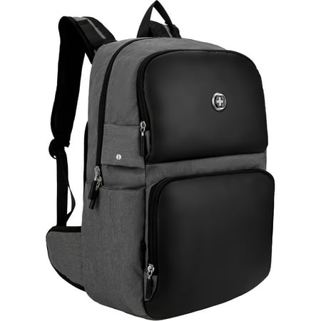 Swissdigital Design EMPERE TM SD712M-B Carrying Case (Backpack) for 15.6" to 16" Amazon, Apple iPhone iPad Notebook, MacBook, Chromebook - Black/Gray