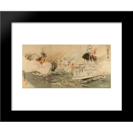 Sino-Japanese War The Japanese Navy Victorious Off Takushan 20x24 Framed Art Print by Ogata Gekko