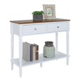 thumbnail image 3 of French Country Two-Drawer Hall Table with Shelf in White Wood Finish, 3 of 10