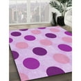thumbnail image 3 of Ahgly Company Machine Washable Indoor Round Transitional Blossom Pink Area Rugs, 4' Round, 3 of 7