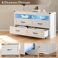 thumbnail image 6 of FANRAL 4 Drawers Dresser & Open Shelf for Bedroom,Modern Wooden Chest of Drawers with LED Light,Storage Organizer Dresser for Closet,White Dresser, 6 of 7