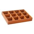 thumbnail image 4 of Dualoai Solid Wood 12 Grid Sorting Tray Jewelry Organizer Sturdy Makeup Display Tray Brown, 4 of 9