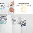 thumbnail image 2 of No Hook Shower Curtains with Snap-in Liner Set, Turquoise Coastal Waterproof Hotel Style Bathroom Shower Curtain, Summer Lobster Coral Nautical Breathable Mesh Top Window Bath Curtains 60''x72'', 2 of 9
