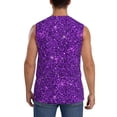 thumbnail image 4 of Easygdp Purple Glitter Men's Breathable Tank Tops Sleeveless Sporty T Shirts for Basketball, Mountaineering, Bodybuilding -Medium, 4 of 8