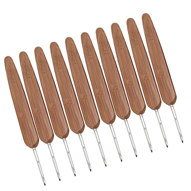 Bearachild 10 Uds ganchos de ganchillo mango de bambú alúmina ganchos de ganchillo juego de agujas de tejer 2,5-6mm ganchillo para tejer herramienta de Decoración del hogar 1 cabeza 2.25mm Bearachild HA006418-08