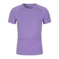 thumbnail image 3 of CCRFTGI Tshirt for Boys Athletic Quick Dry T Shirts Crewneck Purple Tshirt 2025 Summer Plain Short Sleeve Shirts,Purple 4-5 Years, 3 of 4