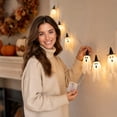 thumbnail image 2 of Halloween Ghost Garland With Lights 12.5Ft Witch Hat Ghost Party Banner For Mantel, Wall, Office, Indoor or Outdoor Party Decor, 2 of 5