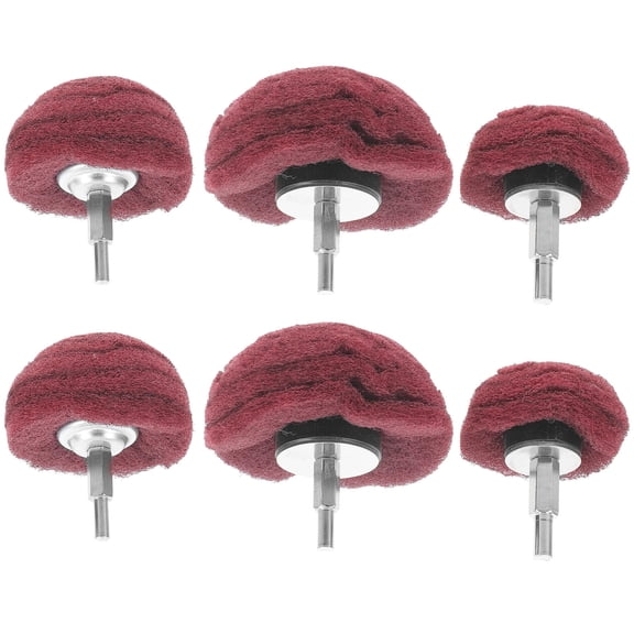 NUOLUX 3Pcs Aluminum Wheel Polishing Kit Red Nylon Fiber Abrasive Wheels for Drill Use