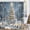 Blue Gold, variant on Rustic Snow Forest Shower Curtain, Snowy Teal Green Countryside Landscape Bathroom Curtain Christmas Pine Tree, Winter Nature Scene Bathroom Decorations with Hooks 60x72inch
