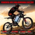 thumbnail image 2 of Seemoon 3600W Peak Mid Drive Electric Dirt Bike 48V 24Ah 38mph 45miles 210Nm 45 Degree 17in 16in Hydraulic Disc Brakes Full Suspension for Adults, 2 of 8