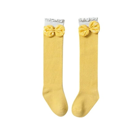 

EHTMSAK Newborn Infant Toddler Baby Kids Children Child2 Breathable Bow Socks for Girl Newborn Infant Toddler Baby Kids Children Child1 Cotton Stockings Knee High Socks Yellow 0-3Y M