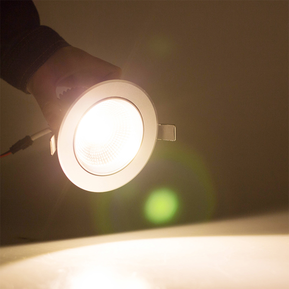 DTOWER Highlight 9W LED COB Ceiling Light Recessed Spotlight Downlight Warm  White AC 100-245V
