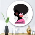 thumbnail image 2 of Designart 'Ethnic Geometric Silhouette of African American I' Modern Circle Metal Wall Art 11x11 - Disc of 11, 2 of 5