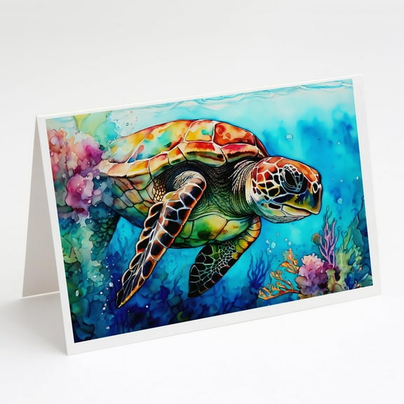 Loggerhead Sea Turtle Greeting Cards Pack of 8 7 in x 5 in