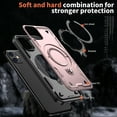 thumbnail image 2 of Rugged Phone Case for Apple iPhone 11, Military Grade Shockproof iPhone 11 Case with Ring Holder, Kickstand, TPU & PC Shell MagSafe Compatible iPhone 11 Cover, Rosegold, 2 of 5