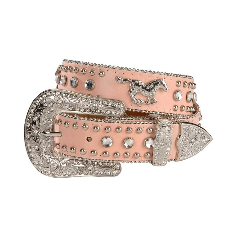 Black 22 Nocona Girls Running Horse Conchos Belt